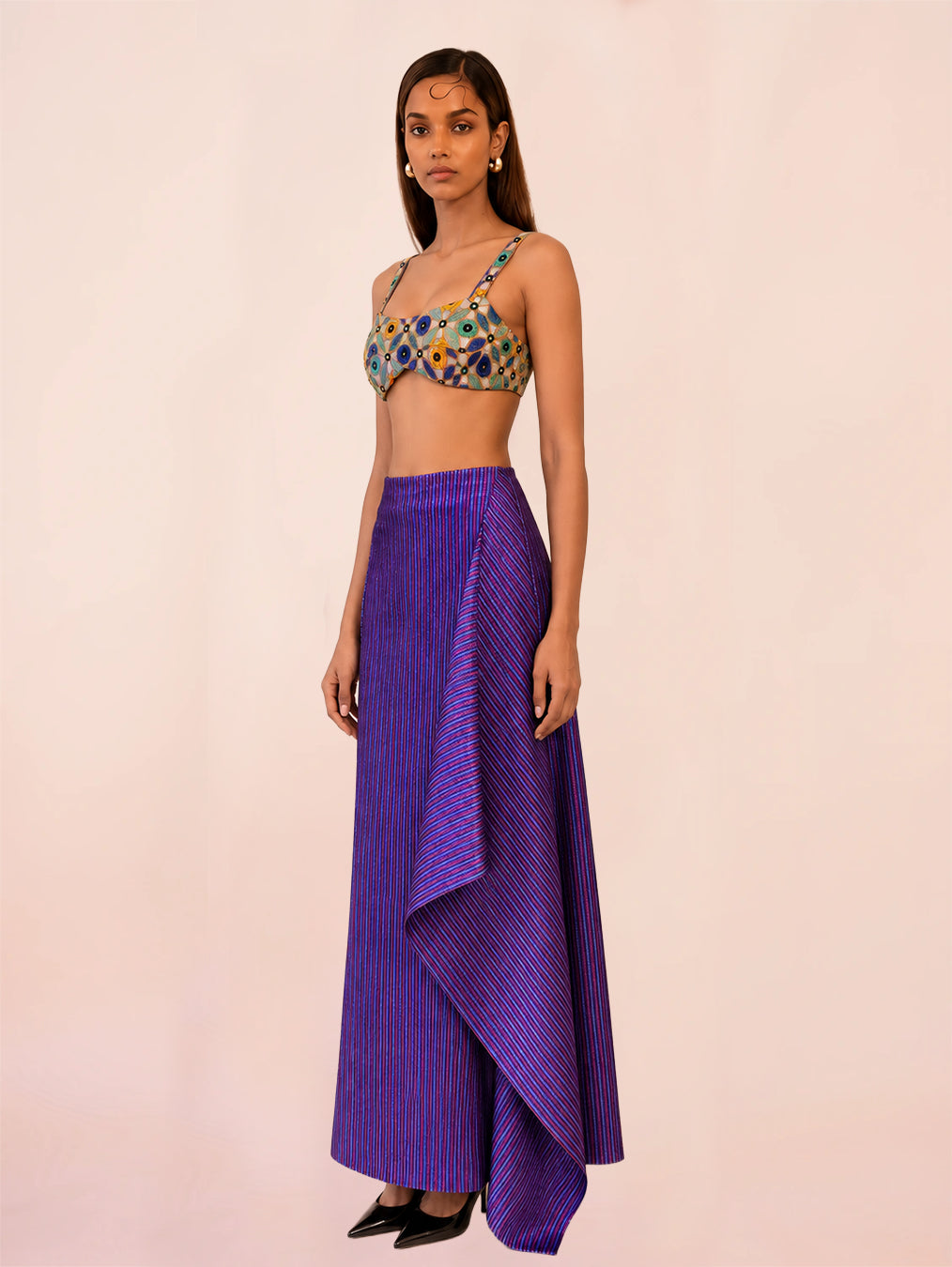 PANCHA I skirt is a one of a kind piece, handcrafted in house from pure silk.