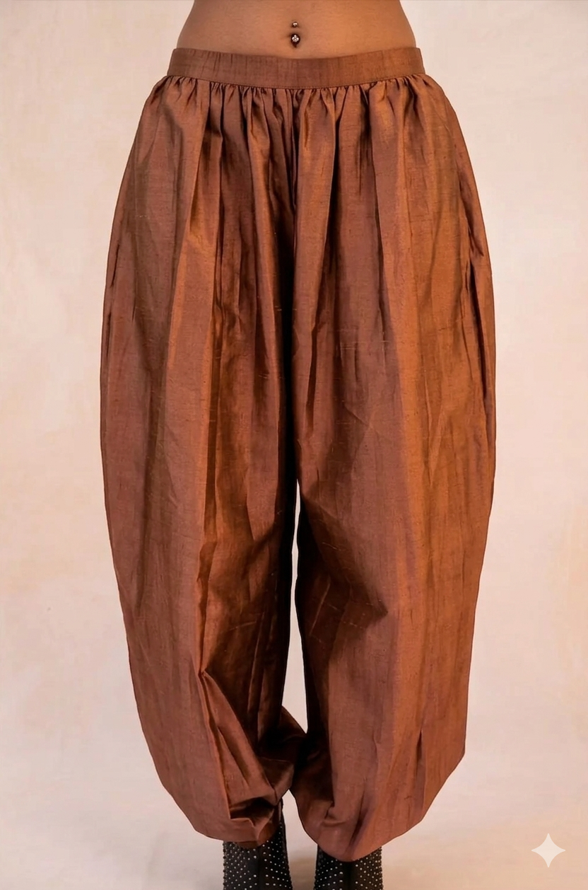 SIARA PANTS are our one of a kind pants, crafted in-house from pure silk.