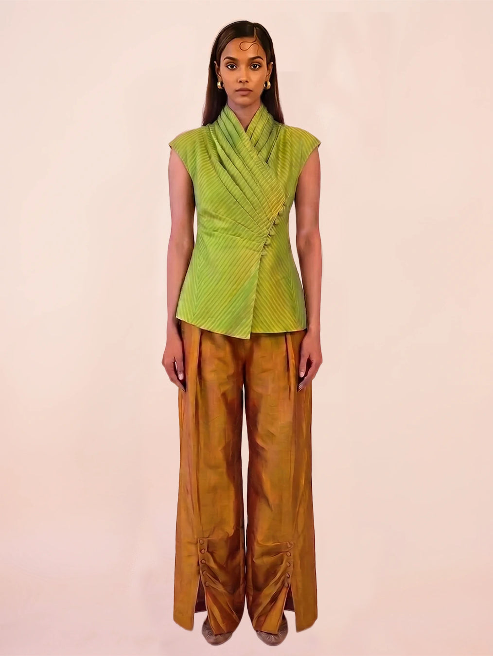 ANTRIKHA Top is a one of a kind piece, handcrafted in house from pure silk.