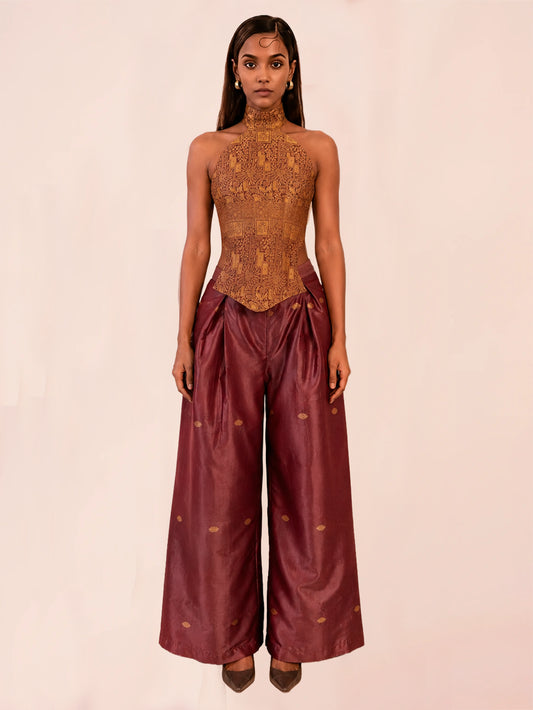 AURELIA PANTS are our one of a kind pants, crafted in-house from a pure silk vintage saree.