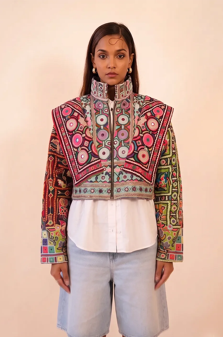 CHOLA NO II. III is a one of a kind chola jacket, thoughtfully constructed in house using four vintage cholis, 