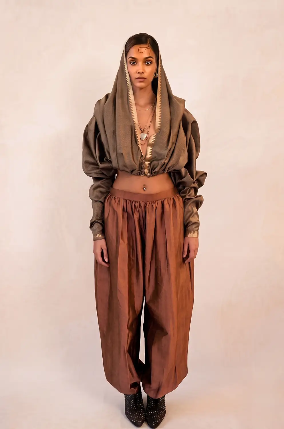 INDRANI is a one of a kind piece, handcrafted in house from vintage pure silk.