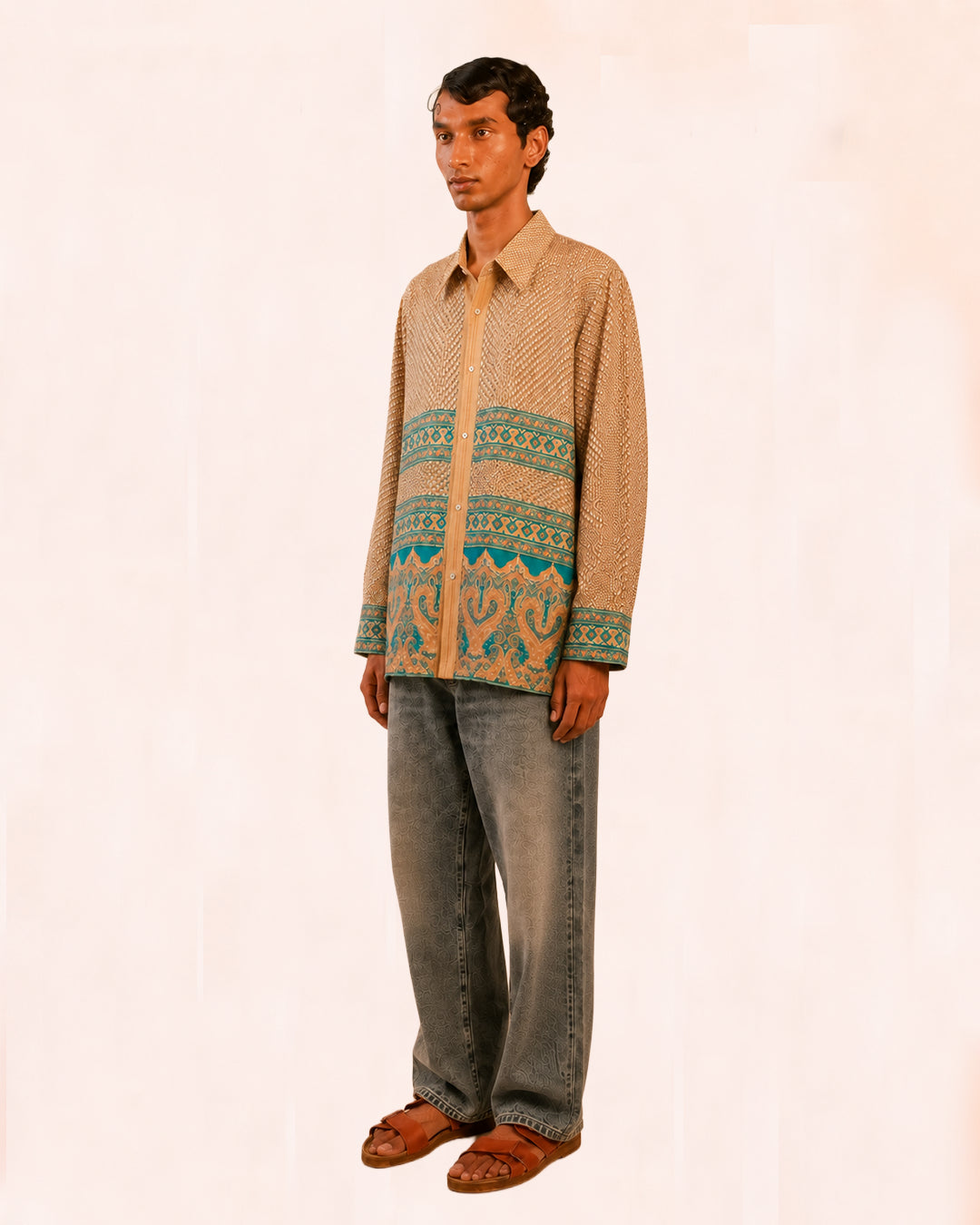 LAVYA is one-of-a-kind full sleeve shirt, crafted from vintage fabric in a bold &nbsp;print.