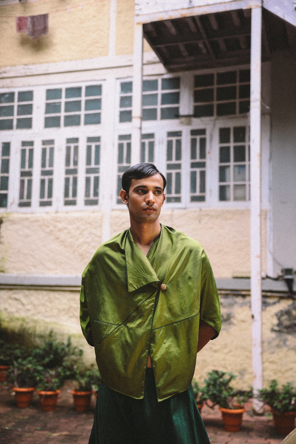 PATANG TOP is our one-of-a-kind top, handcrafted in-house from a single square of fabric, folded seamlessly into form without any cuts or waste.