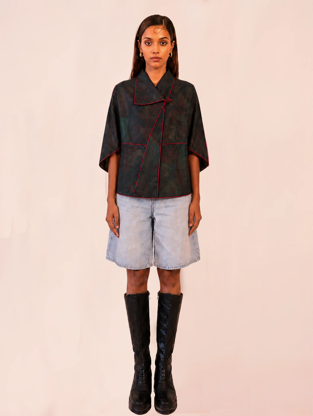 PATANG TOP is our one-of-a-kind top, handcrafted in-house from a single square of fabric, folded seamlessly into form without any cuts or waste.
