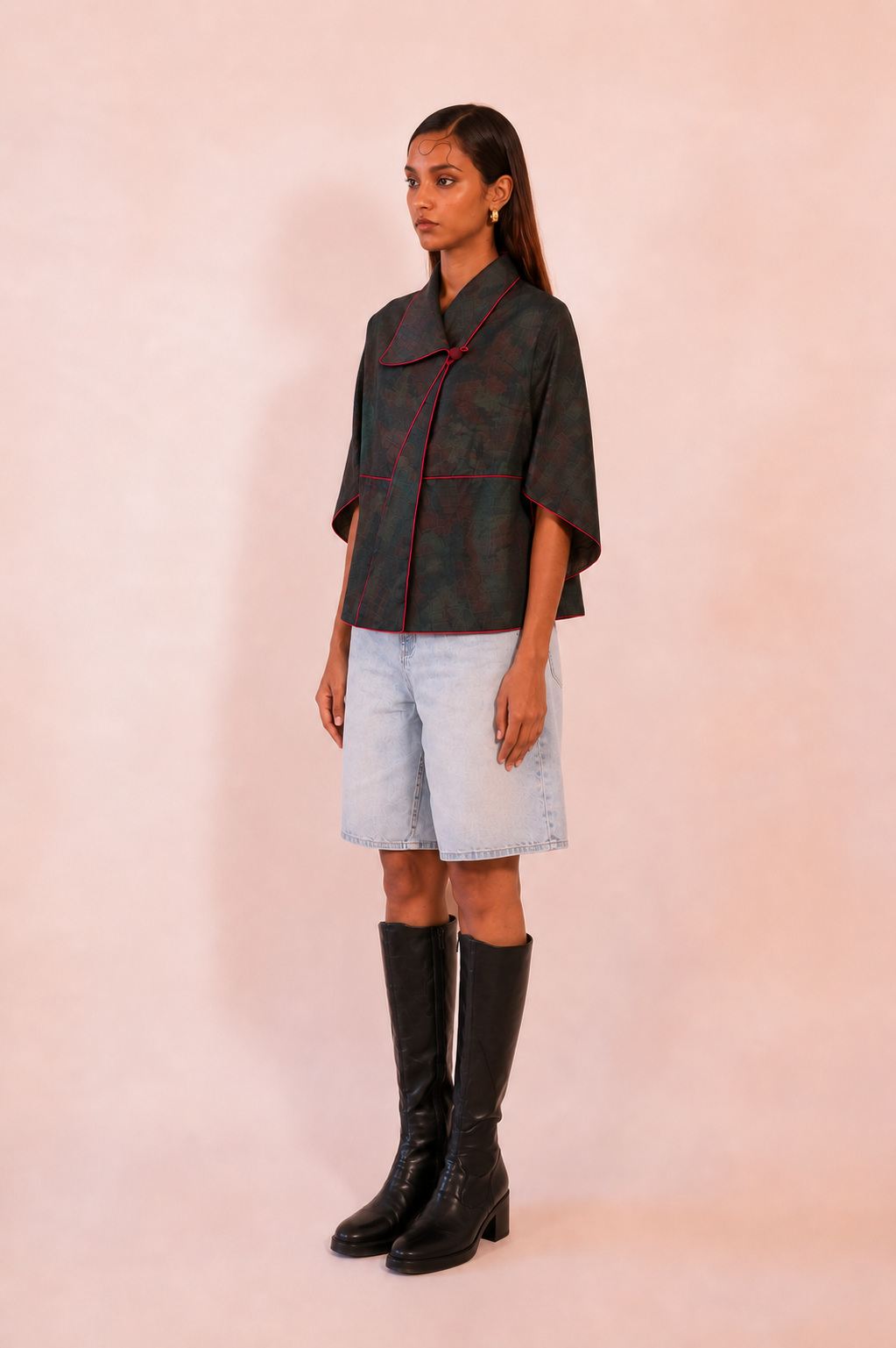 PATANG TOP is our one-of-a-kind top, handcrafted in-house from a single square of fabric, folded seamlessly into form without any cuts or waste.