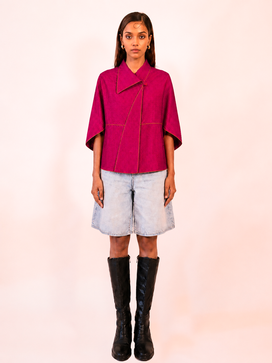 PATANG TOP is our one-of-a-kind top, handcrafted in-house from a single square of fabric, folded seamlessly into form without any cuts or waste. 