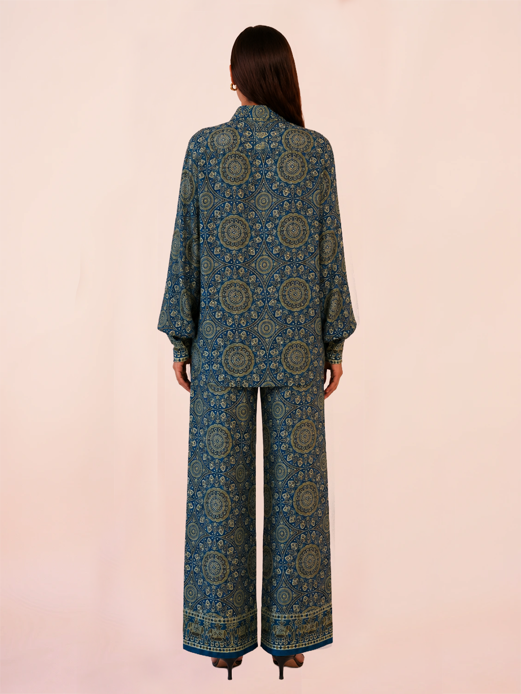 RADHIKA PANTS are our one of a kind pants, crafted in-house from a vintage printed silk saree.