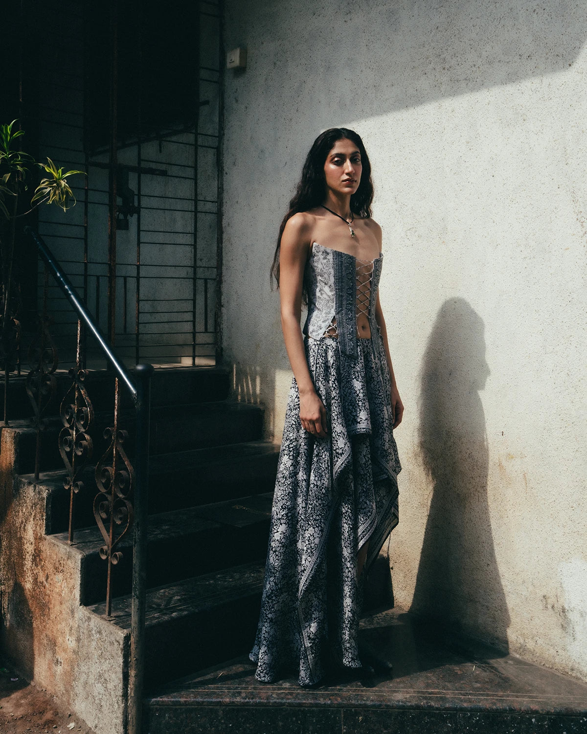 RAINA is our one-of-a-kind four-panel corset, handcrafted in-house using a vintage silk saree.