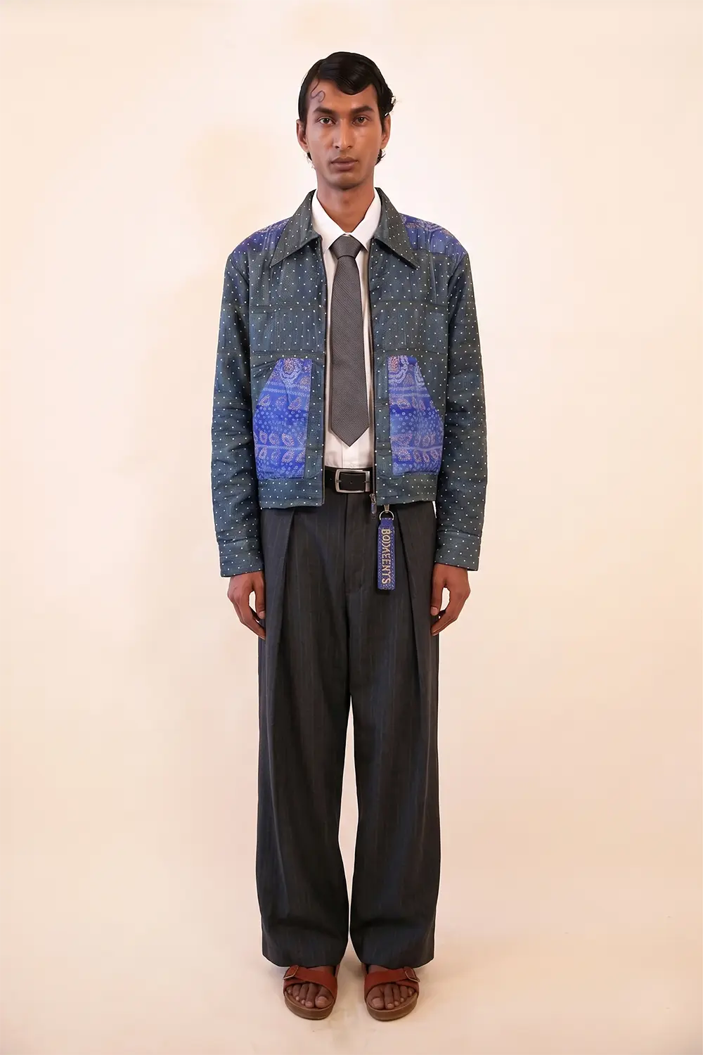 RAJEEV JACKET is our one-of-a-kind jacket, handcrafted in-house using kantha embroidered pure silk sarees.