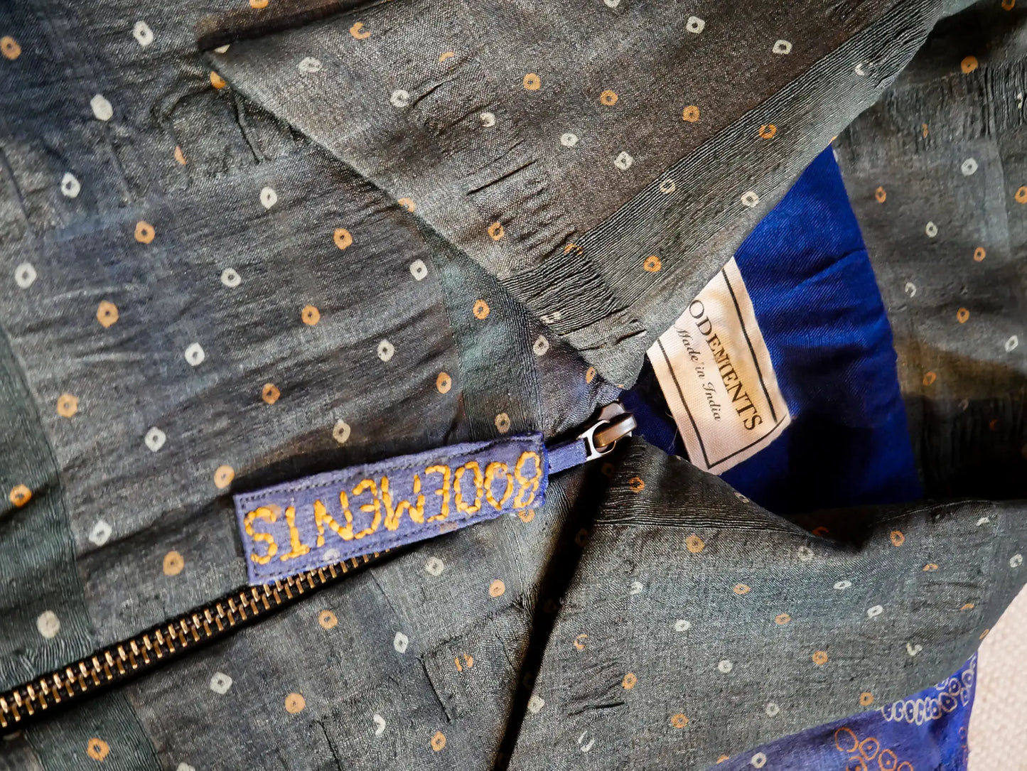 RAJEEV JACKET is our one-of-a-kind jacket, handcrafted in-house using kantha embroidered pure silk sarees.