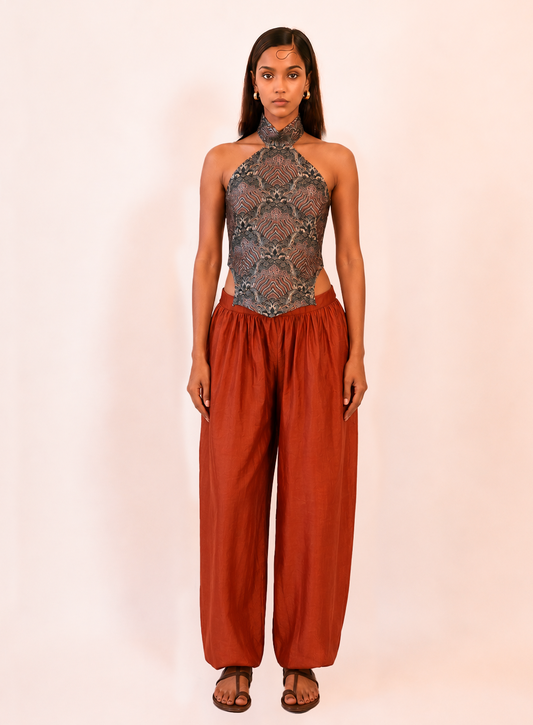 SIARA PANTS I are our one of a kind pants, crafted in-house from pure silk.