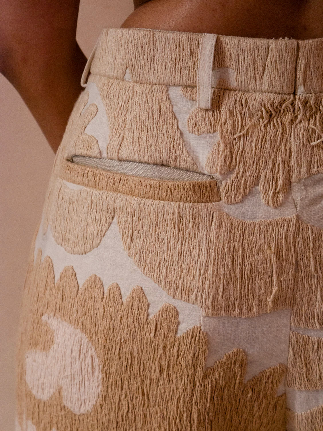SUZANI TROUSERS are a one of a kind pair, handcrafted in house from repurposed Suzani bed covers. 