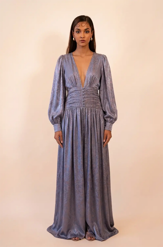 TAARA Dress is a one of a kind piece, handcrafted in house from pure silk. 