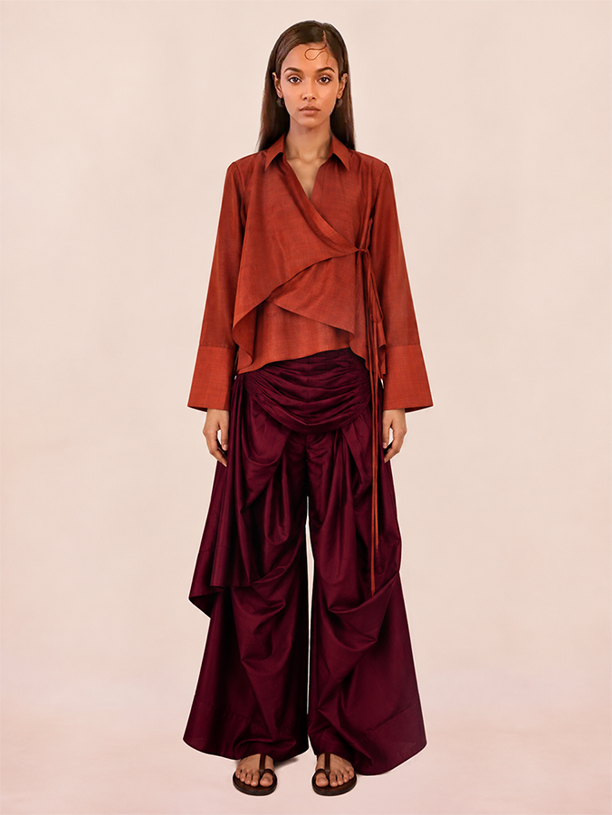 VASTRAM is our one-of-a-kind loose-fitting outer tunic, handcrafted in-house with a layered