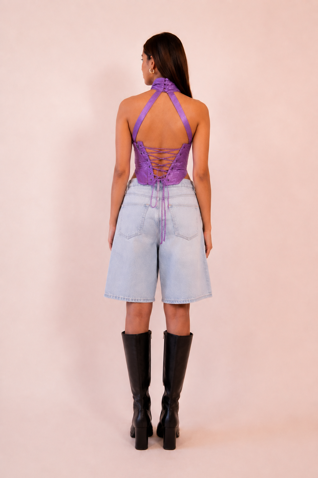 VIVIENNE is our one-of-a-kind printed silk tube corset, handcrafted in-house using a vintage silk saree.