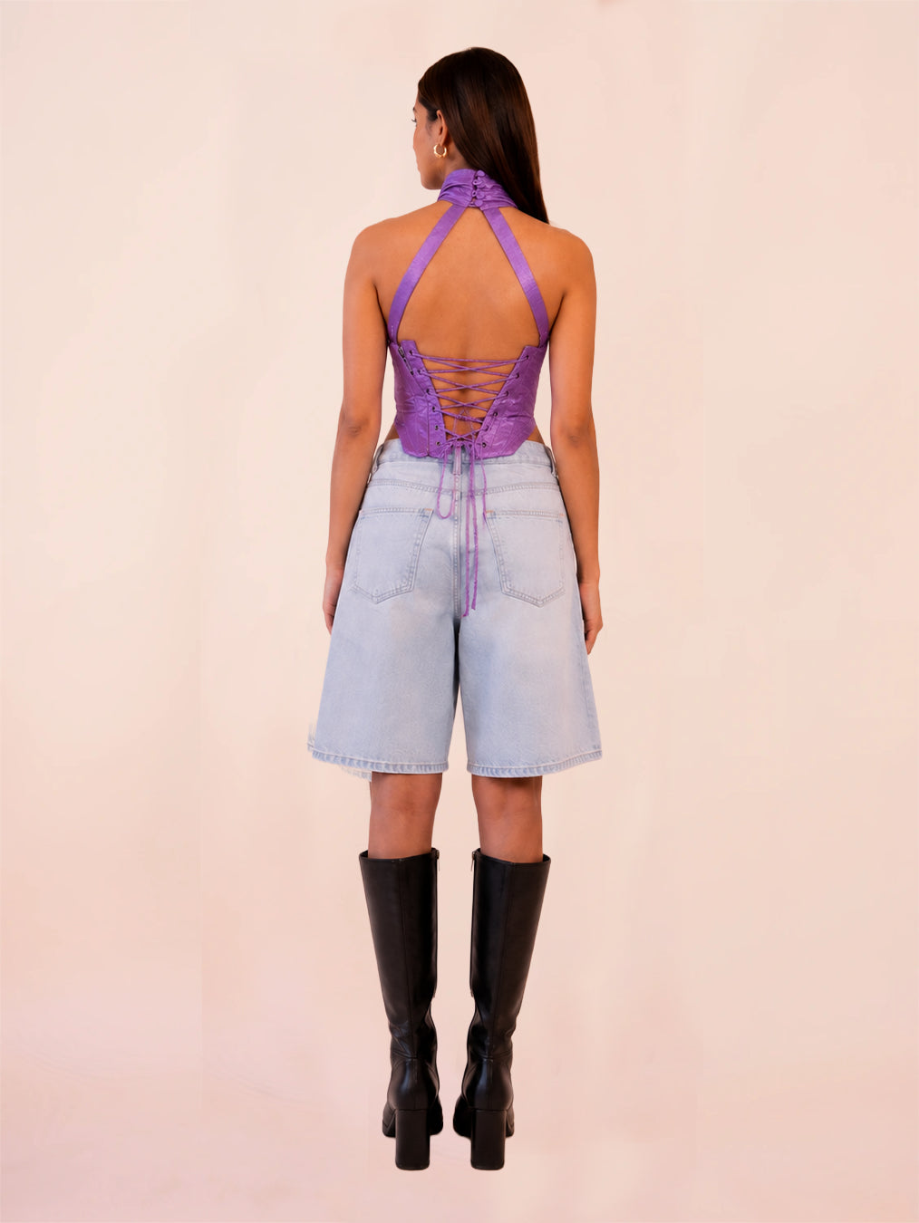VIVIENNE is our one-of-a-kind printed silk tube corset, handcrafted in-house using a vintage silk saree.