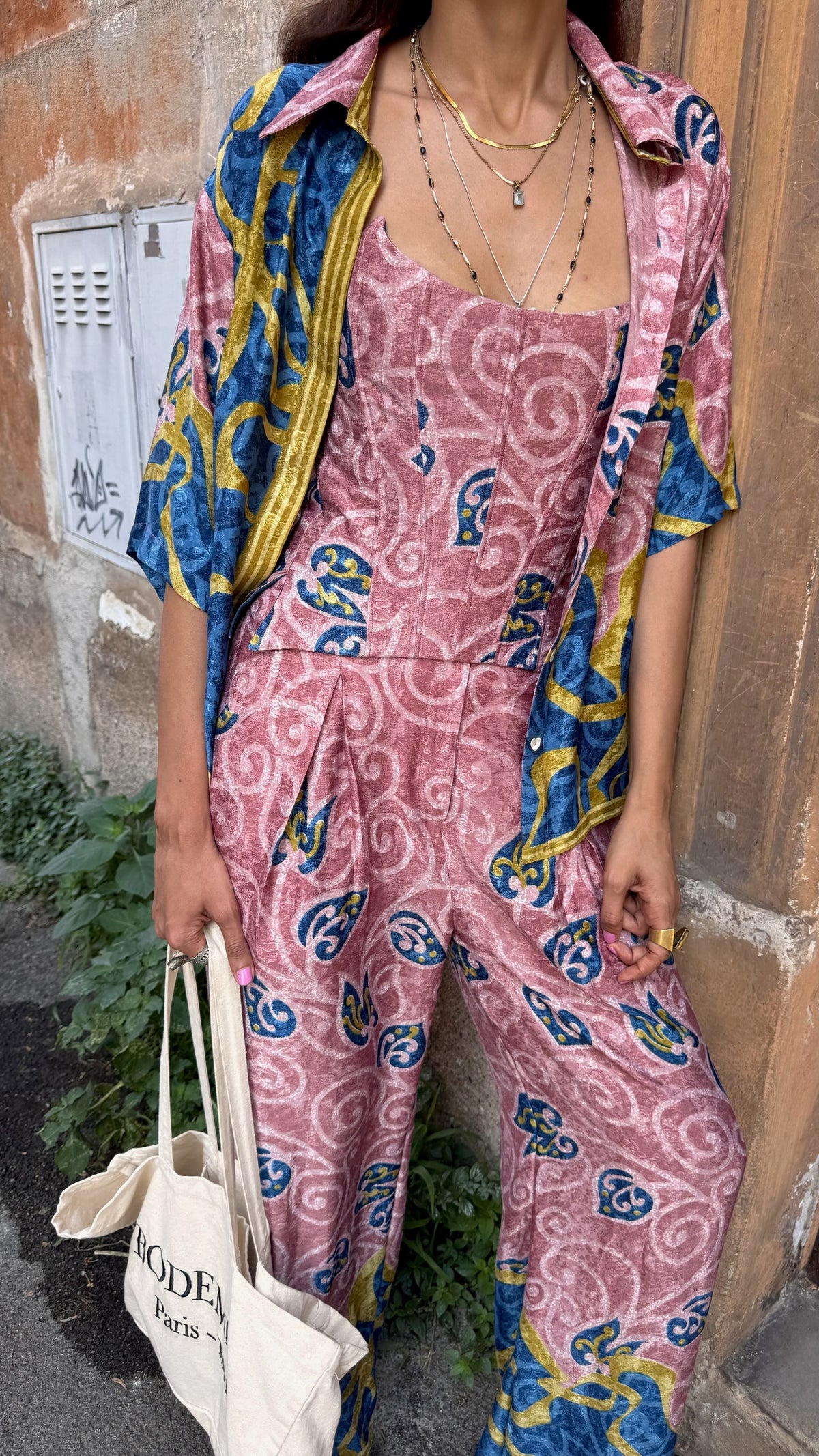 YUGA PANTS are our one of a kind pants, crafted in-house from printed pure silk.