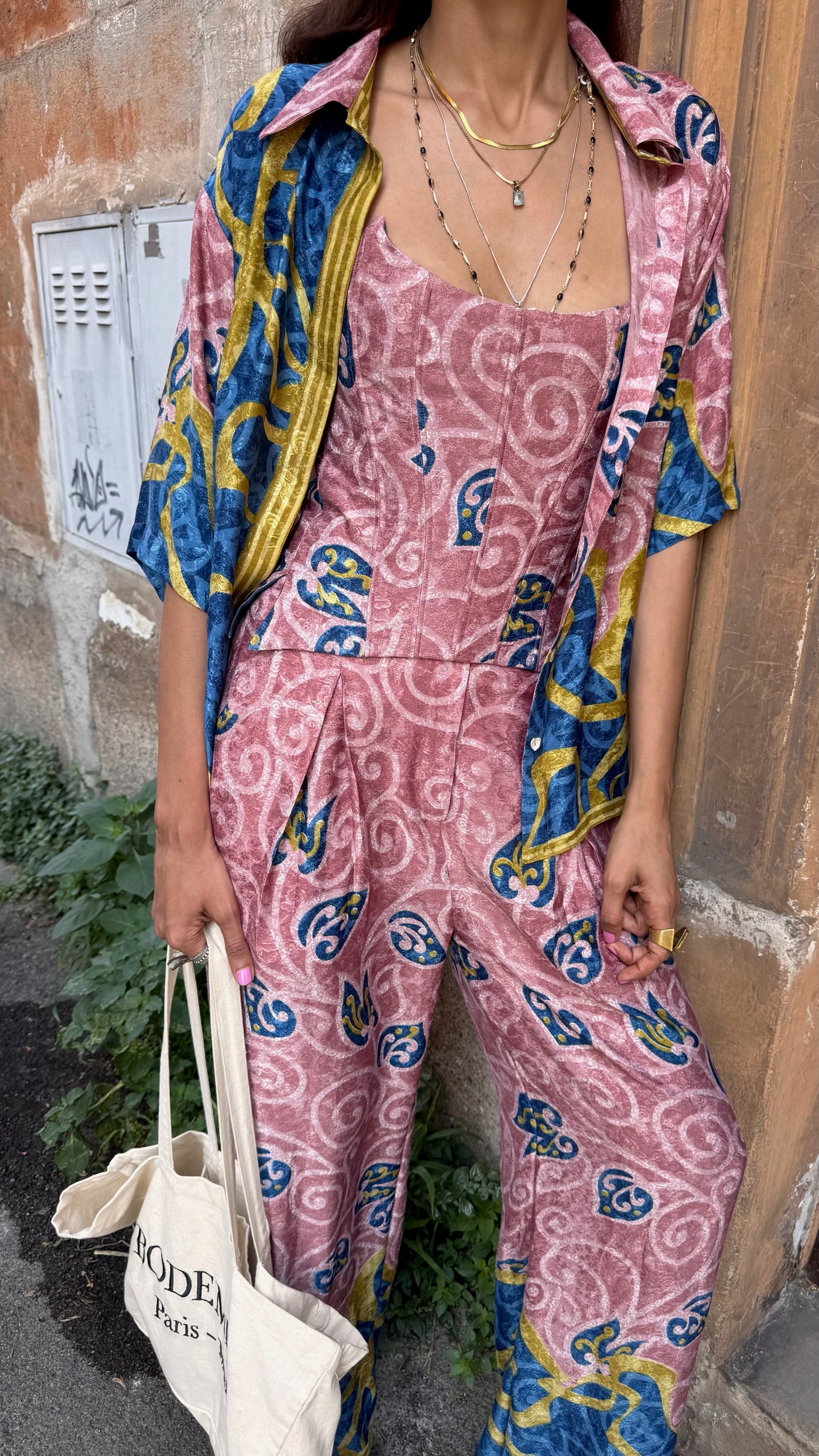 YUGA PANTS are our one of a kind pants, crafted in-house from printed pure silk.