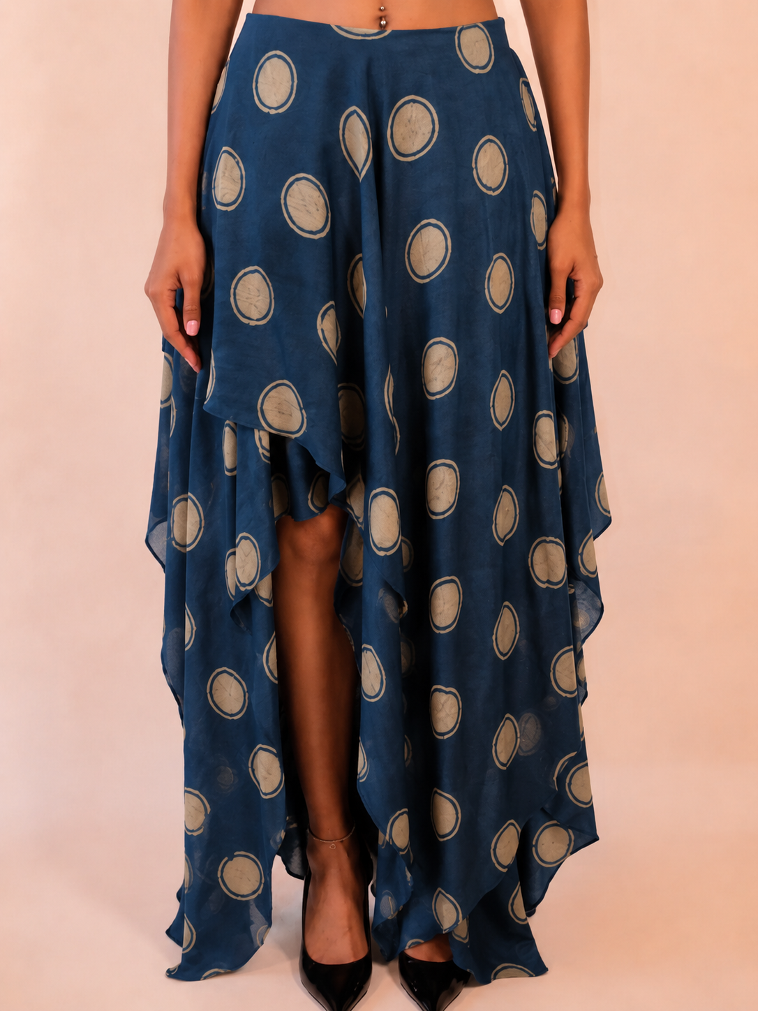KARUNA III Skirt is our one of a kind skirt, crafted in-house from printed silk.
