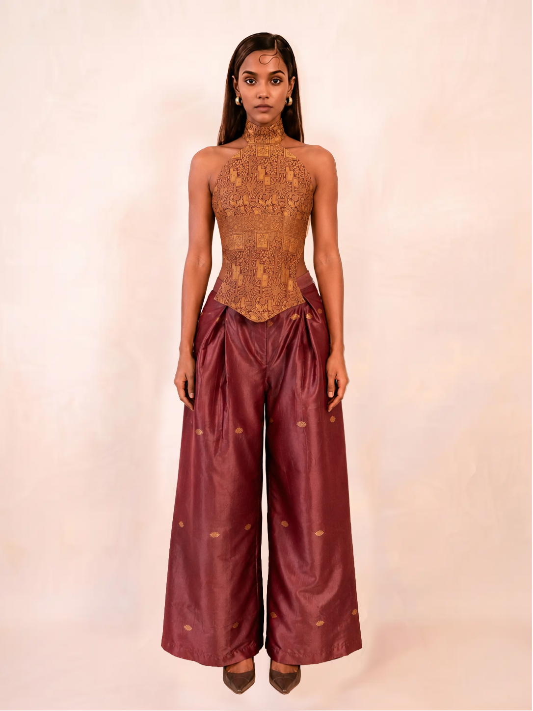 AURELIA PANTS are our one of a kind pants, crafted in-house from a pure silk vintage saree.