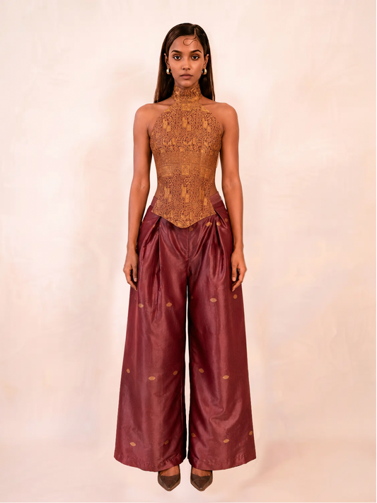 AURELIA PANTS are our one of a kind pants, crafted in-house from a pure silk vintage saree.