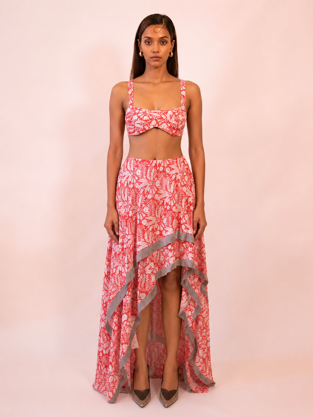 KARUNA III Skirt is our one of a kind skirt, crafted in-house from printed silk.