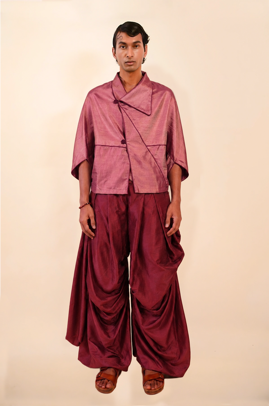 PATANG TOP is our one-of-a-kind top, handcrafted in-house from a single square of fabric, folded seamlessly into form without any cuts or waste. 