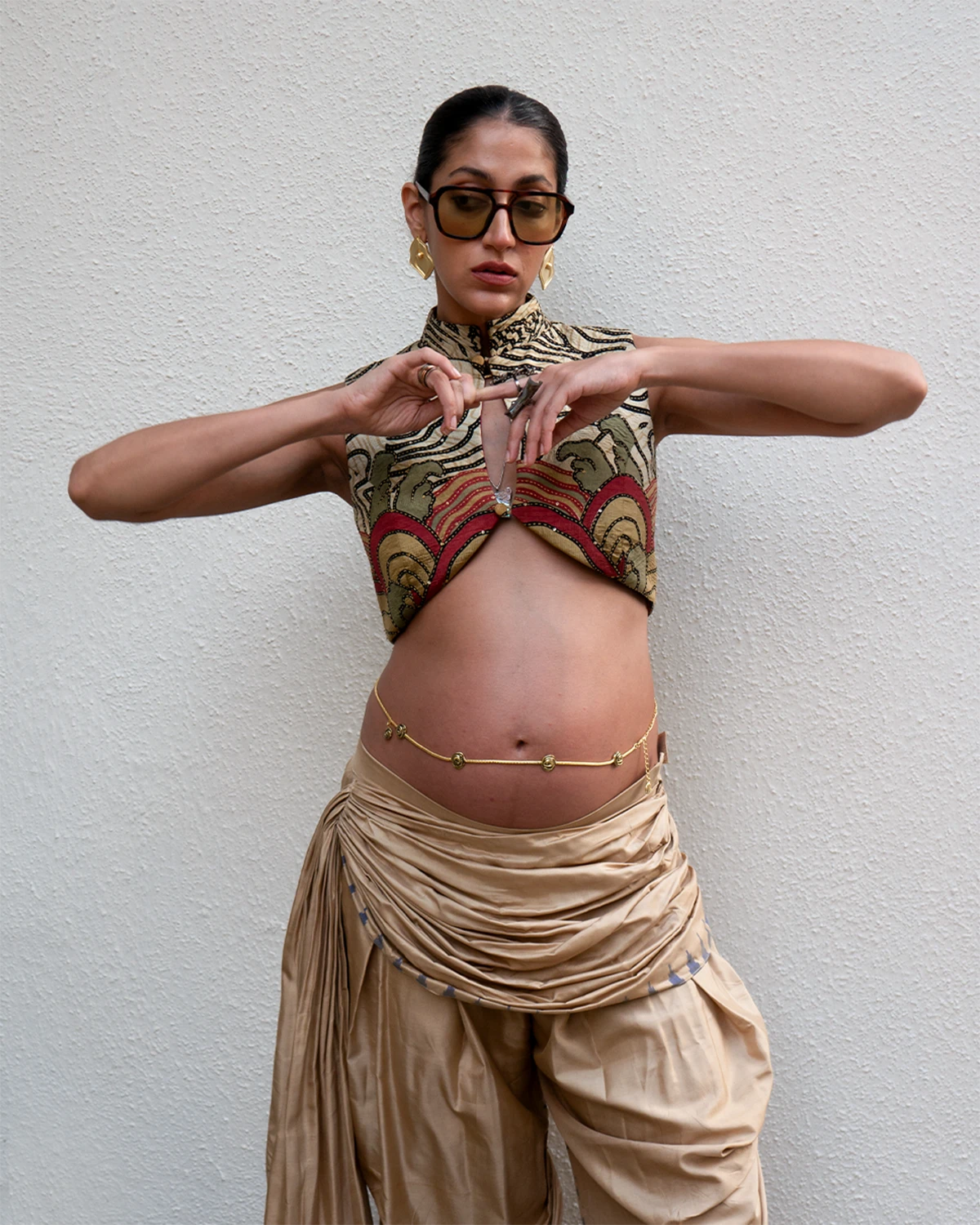 GILET TOP- TARINI IV Top is a one of a kind piece, handcrafted in house from vintage pure silk saree fabric. 